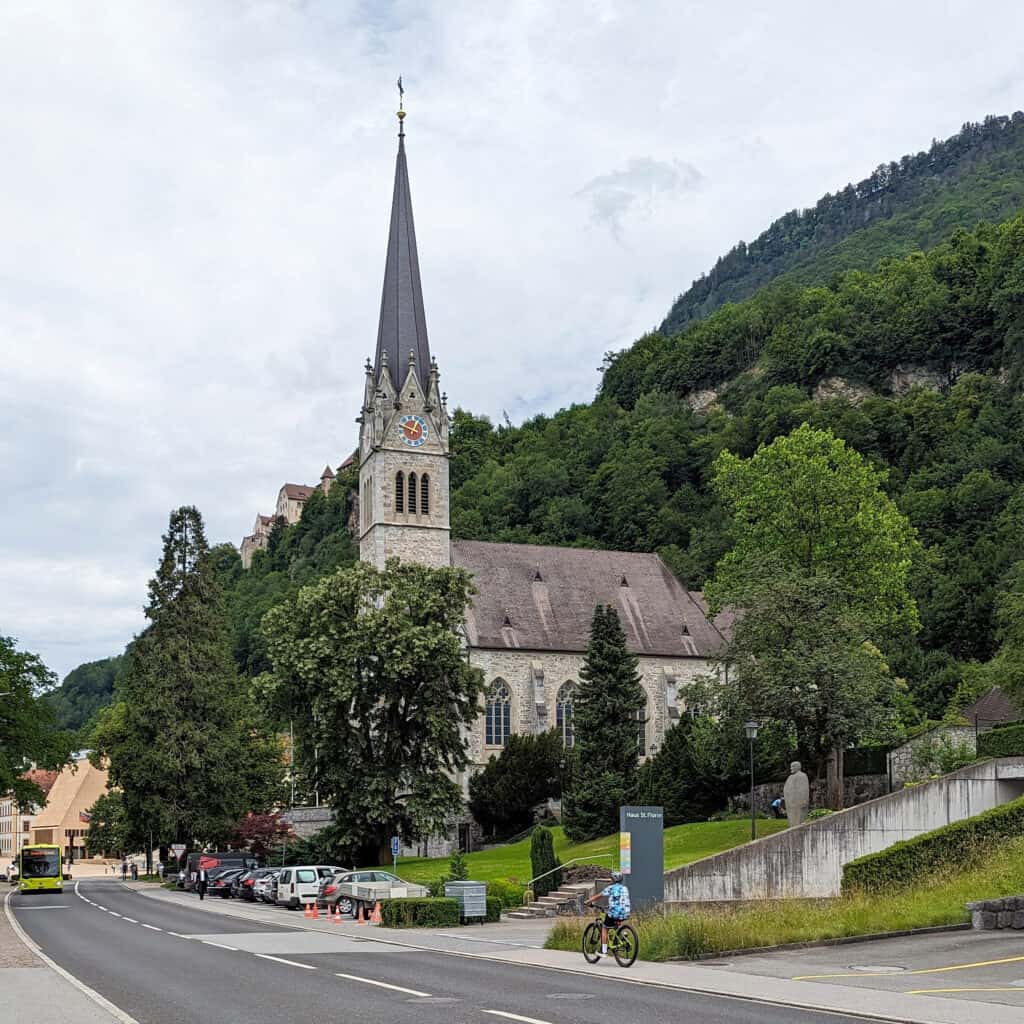 st florin Cathedral vaduz liechtenstein outside