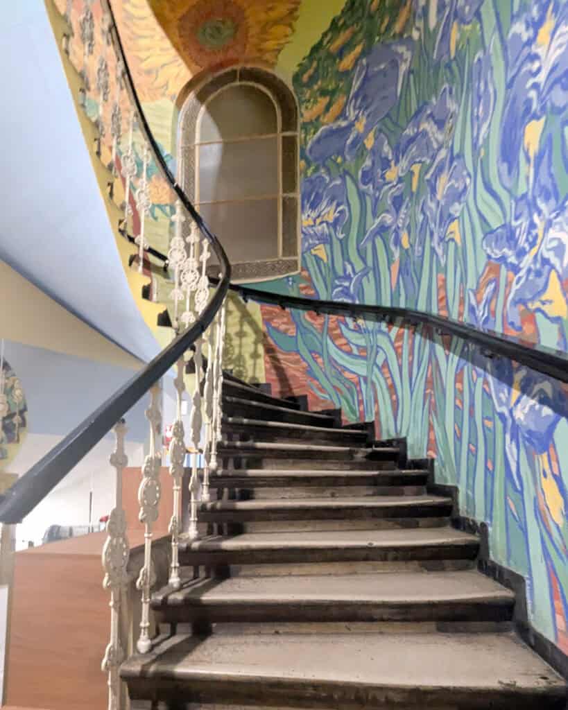 Stairway inside Van Gogh Cafe Bucharest