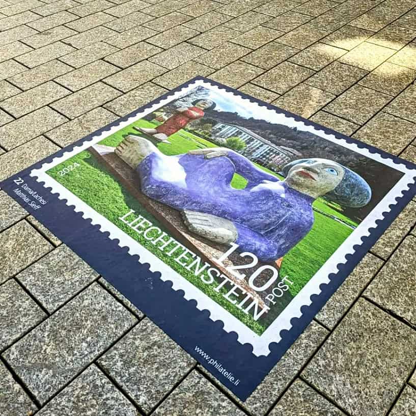 Stamp Pavement Mosaic Vaduz Liechtenstein
