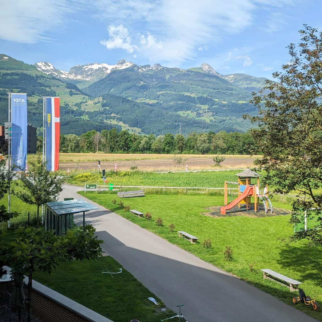 view from schaan youth hostel liechtenstein