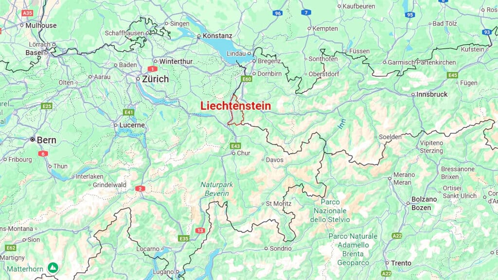 Where is Liechtenstein and Vaduz Map Image