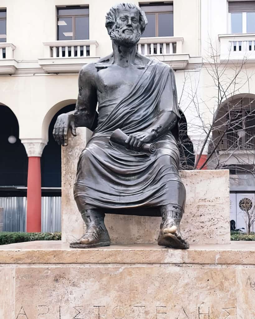 Aristotle Statue in Aristotelous Square Thessaloniki