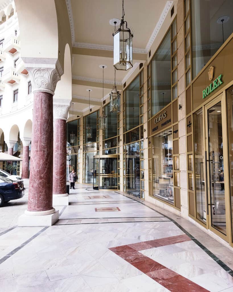Designer Shops Aristotelous Square Thessaloniki including Rolex