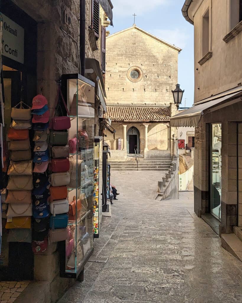 Via Basilicius and Church of San Francesco