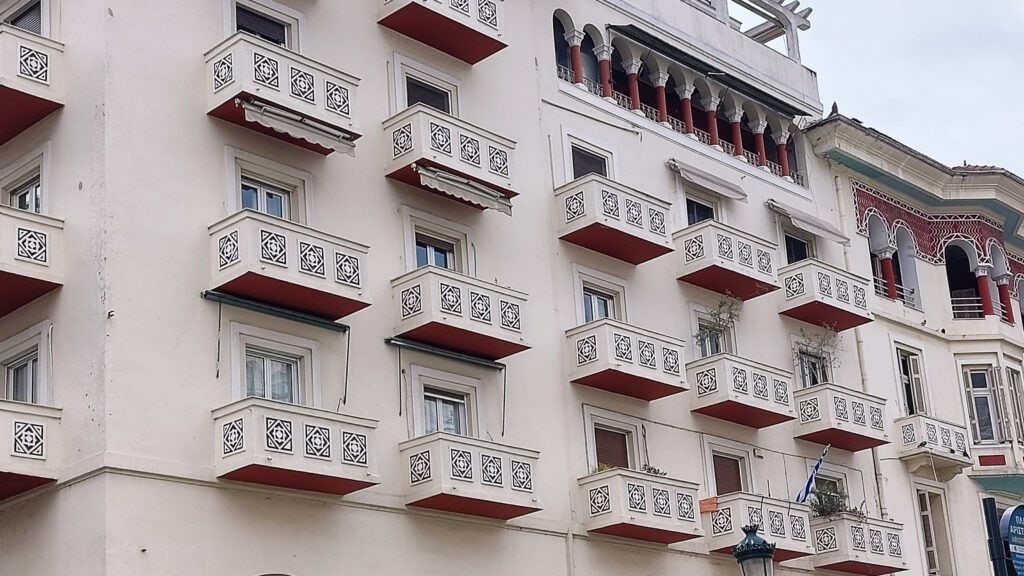 Balconies in Aristotelous Square Thessaloniki
