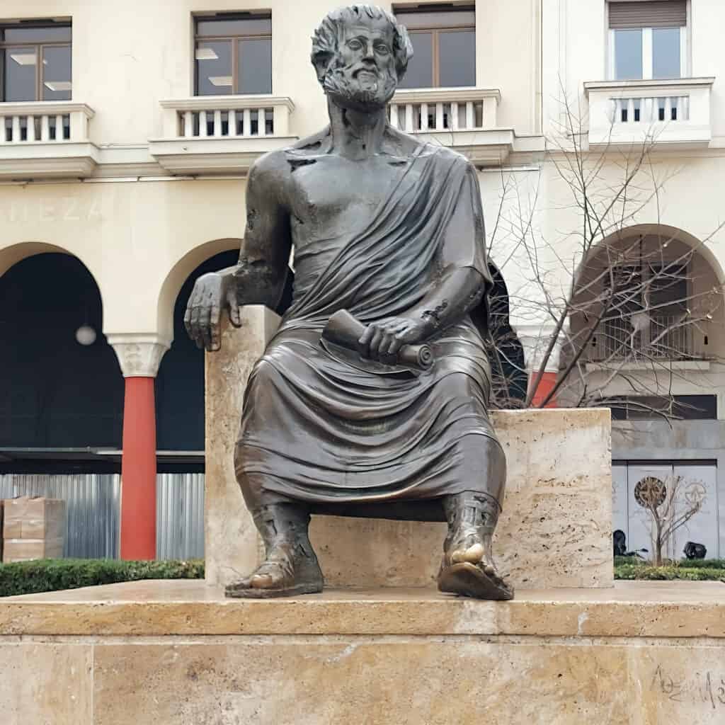 Aristotle Statue in Aristotelous Square in Thessaloniki