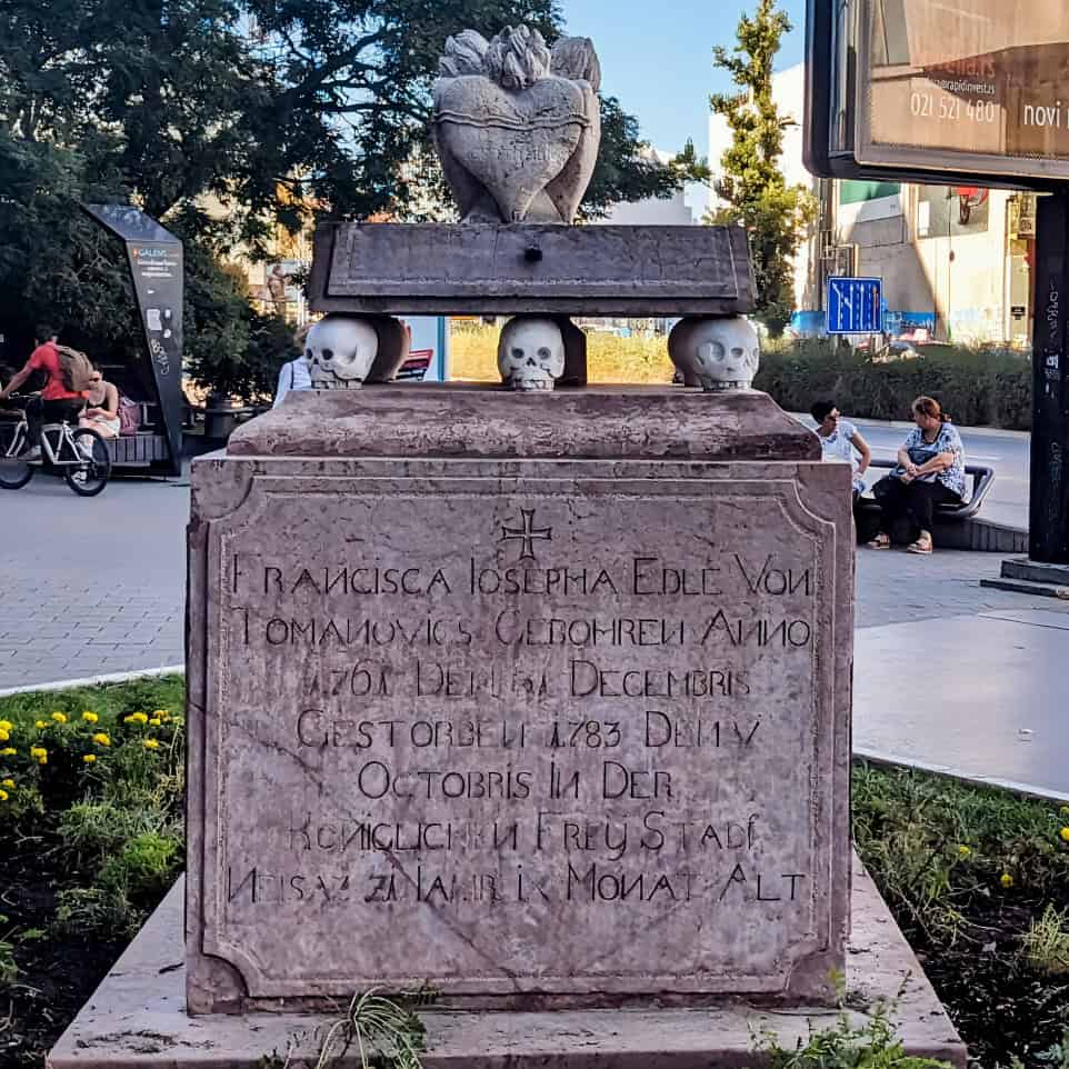 skulls and heart motif are typical late-18th-century memento mori symbolism - Franciska Jozefa plemenita Tomalović Novi Sad