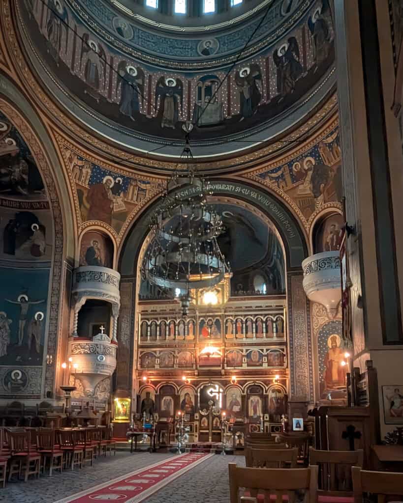 Inside the Orthodox Church of the Holy Trinity in Sighisoara