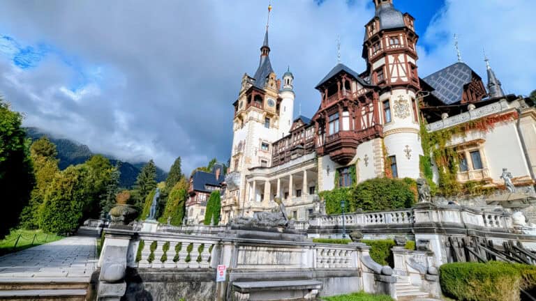 Peles castle and gardens in Sinaia Romania