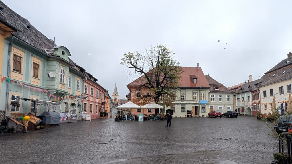 Piața Cetății (Citadel Square) in Sighisoara, Transylvania, Romania