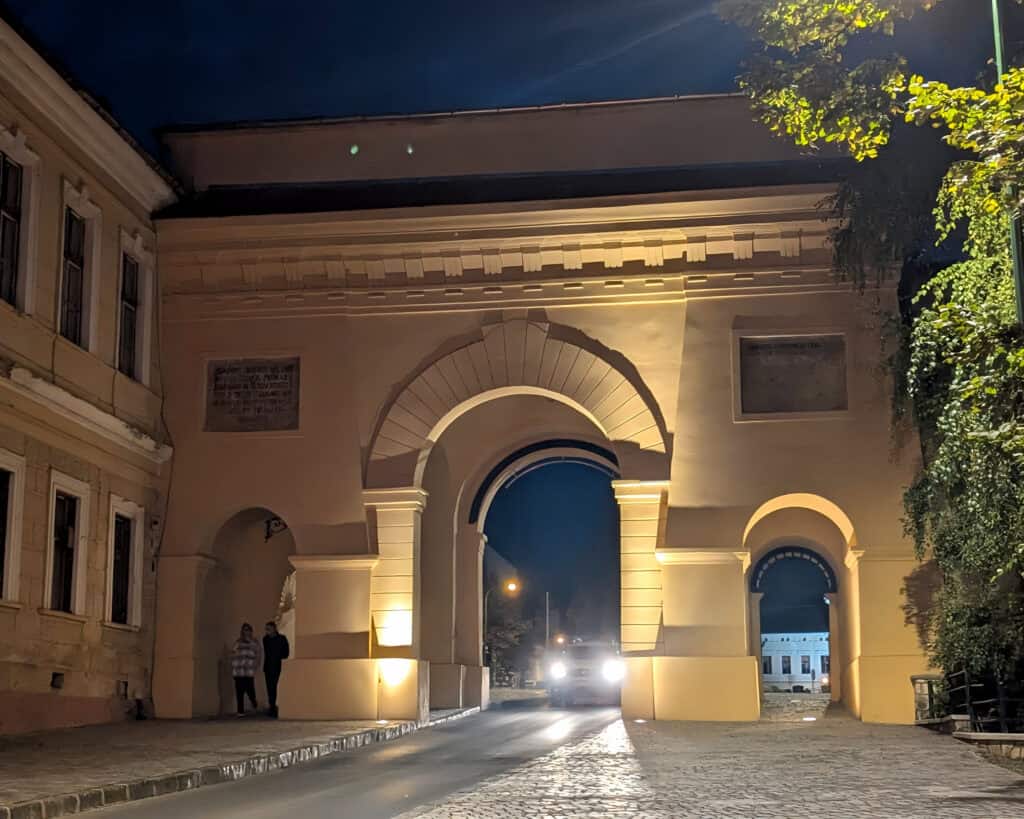Schei Gate Brasov Romania at night