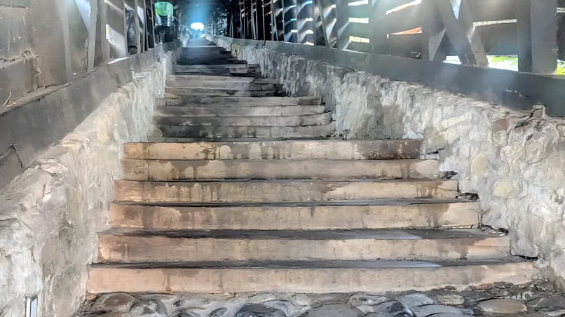 Scolars Stairs - Inside the Covered Stairs in Sighisoara Transylvania