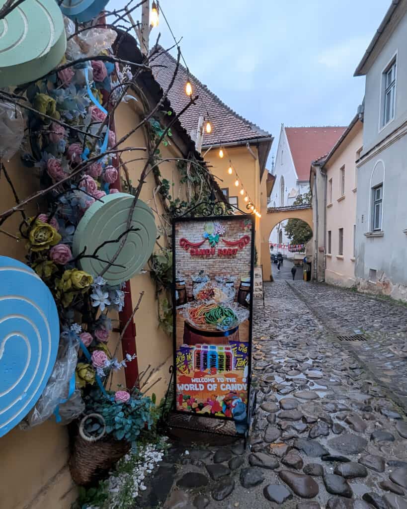 colourful streets of Sighisoara - world of candy