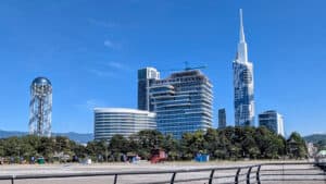 Batumi cityscape from the beach