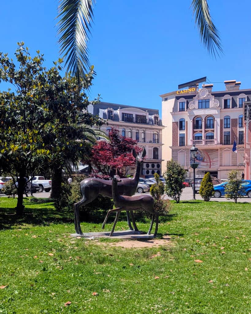 Deer sculpture in Europa Square Batumi Georgia