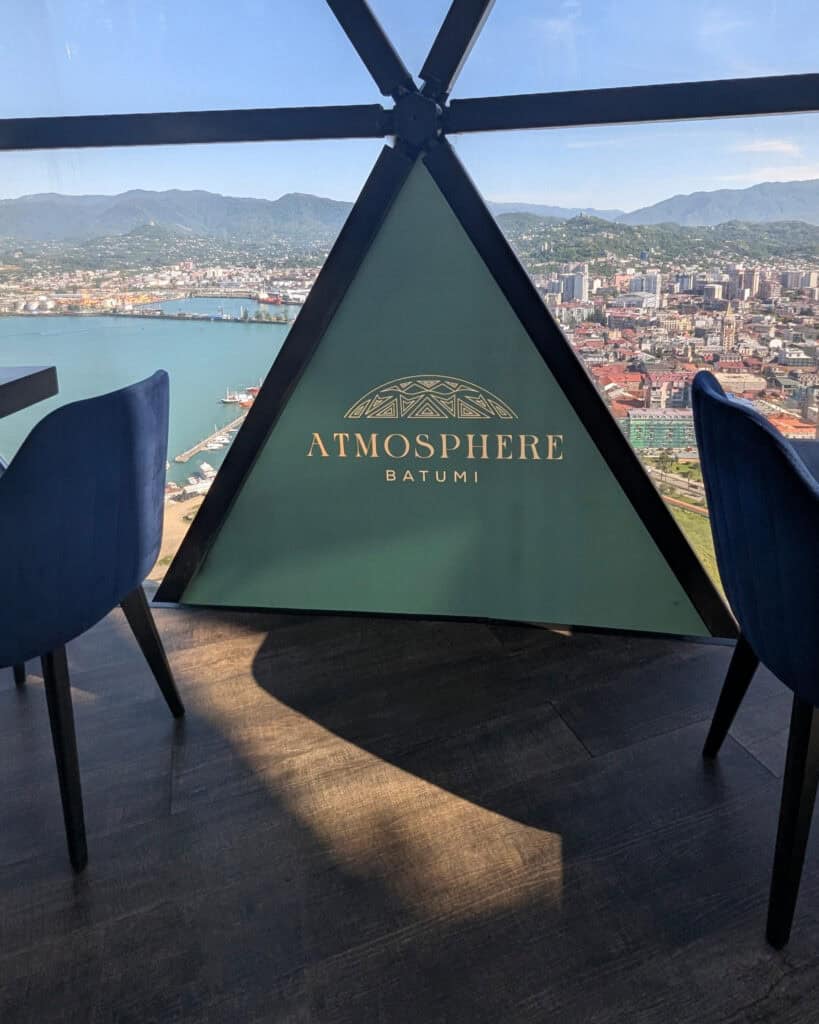 atmosphere restaurant at the top of the alphabetic tower Batumi, Black Sea Georgia