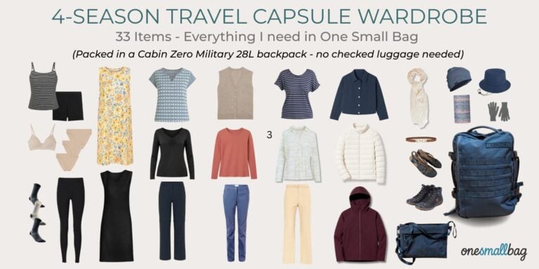 4 Season Travel Capsule Wardrobe from One Small Bag