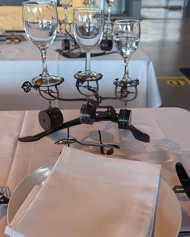 place setting for Lunch of the Little Mechanics at Halle de la Machine Toulouse - Steampunk