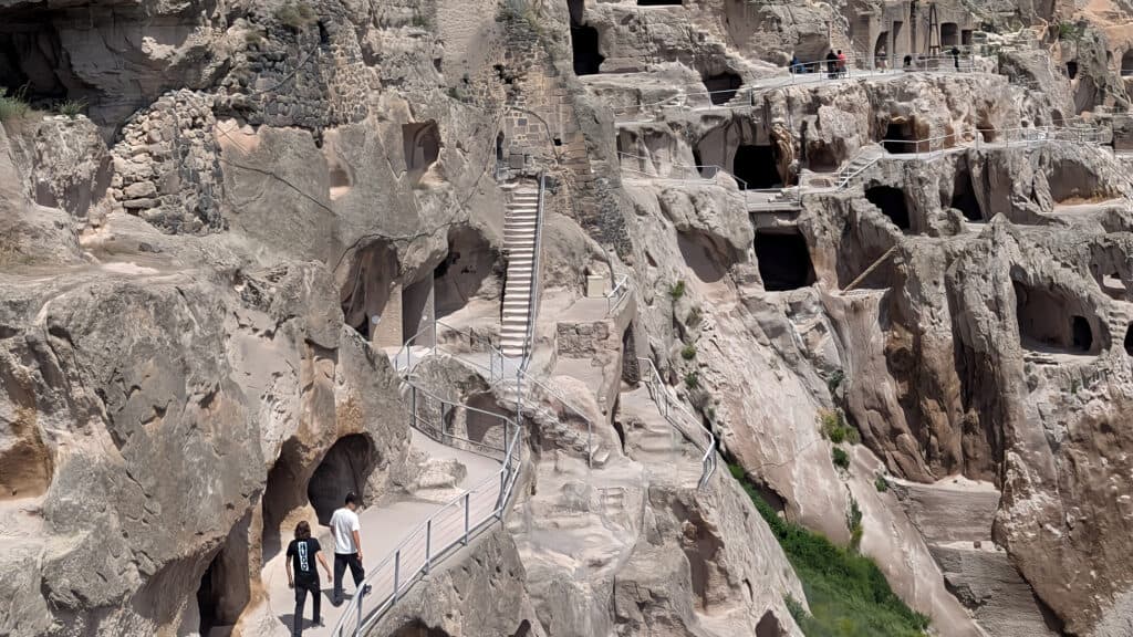 walking the paths and stairs at Vardzia - Georgia