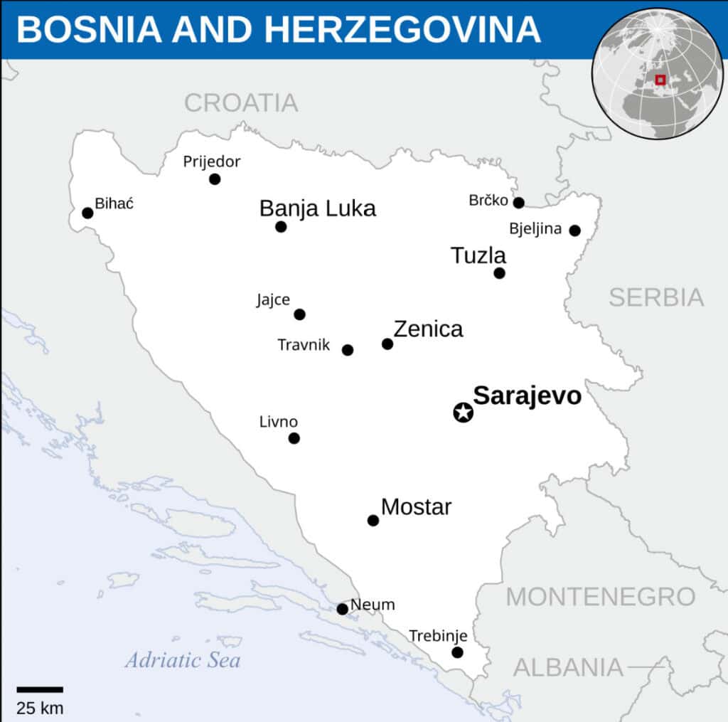 Bosnia and Herzegovina map