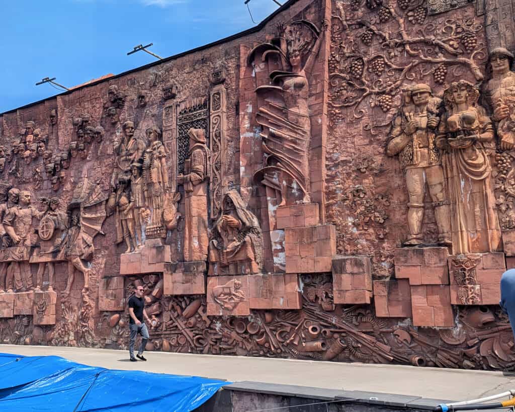 Carved Wall Outside the Covered Market in Kutaisi