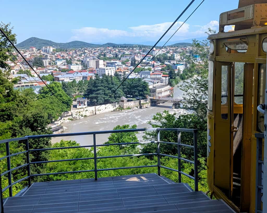 View from the yellow cable car at the top - Kutaisi Besik Gabashvili Amusement Park