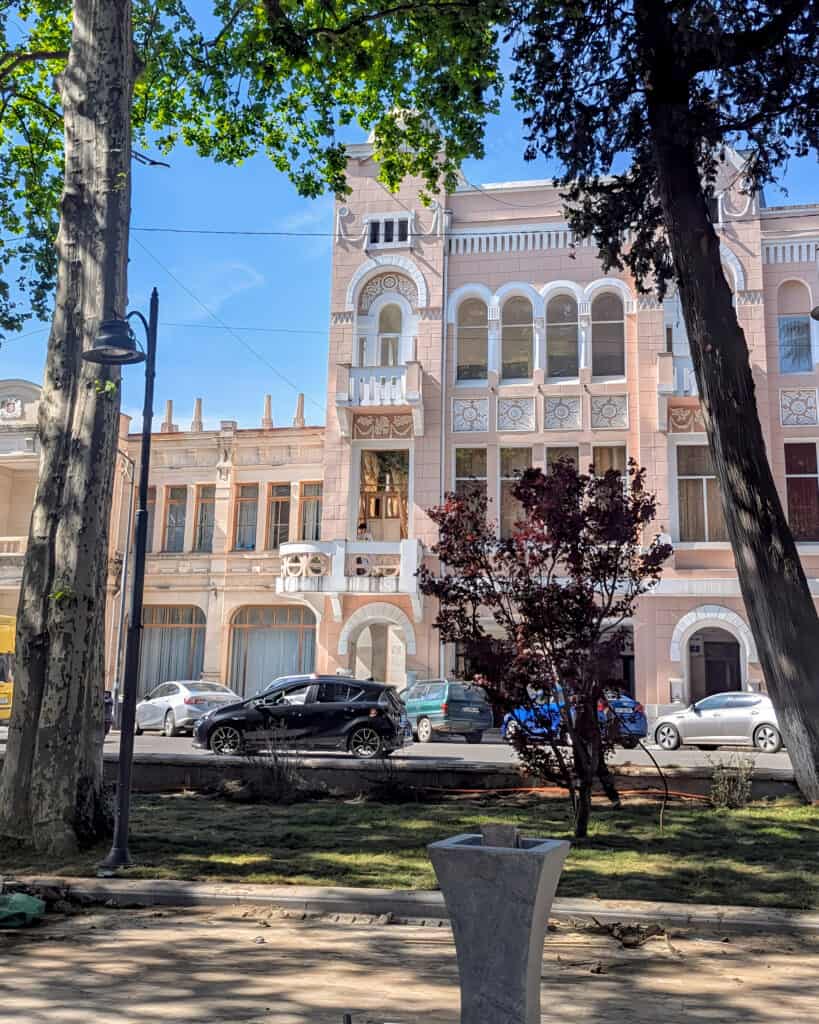 buildings around central park Kutaisi