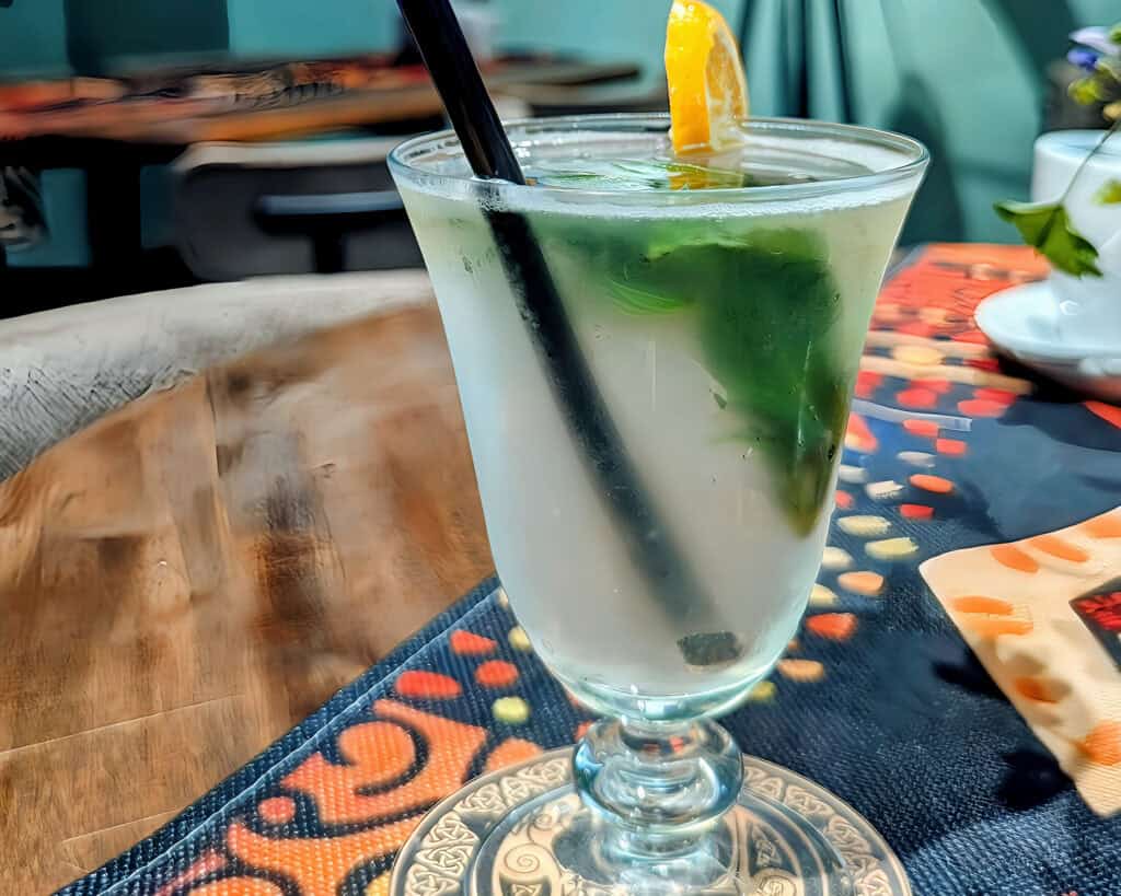 mint lemonade at Cafe Runa Kutaisi in Georgia