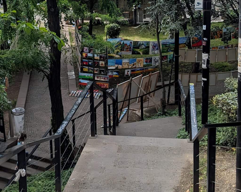 Art for sale at the Dry Bridge Market in Tbilisi