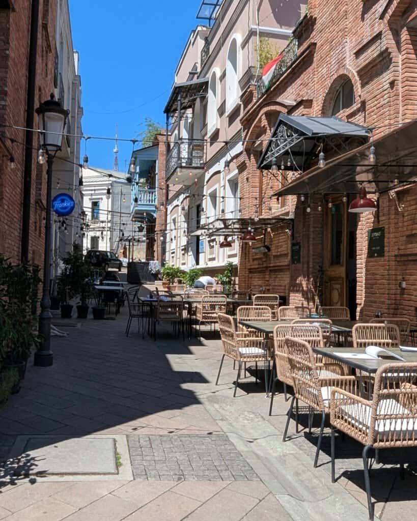 Cafes on Ioane Shavteli Street street in Old Tbilisi