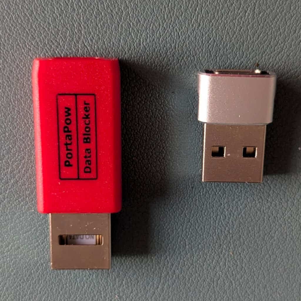 USB-C to USB-A Converters including PortaPow data blocker
