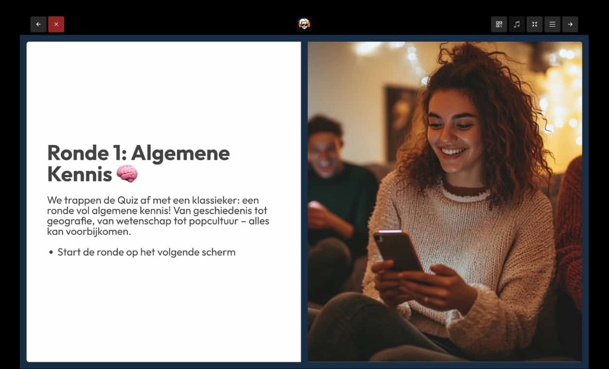 PubQuiz 1 ronde scherm