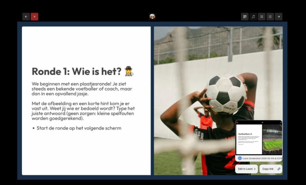 voetbalquiz ronde voorbeeld