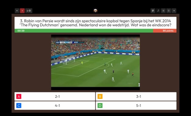 voetbalquiz voorbeeldvraag 1