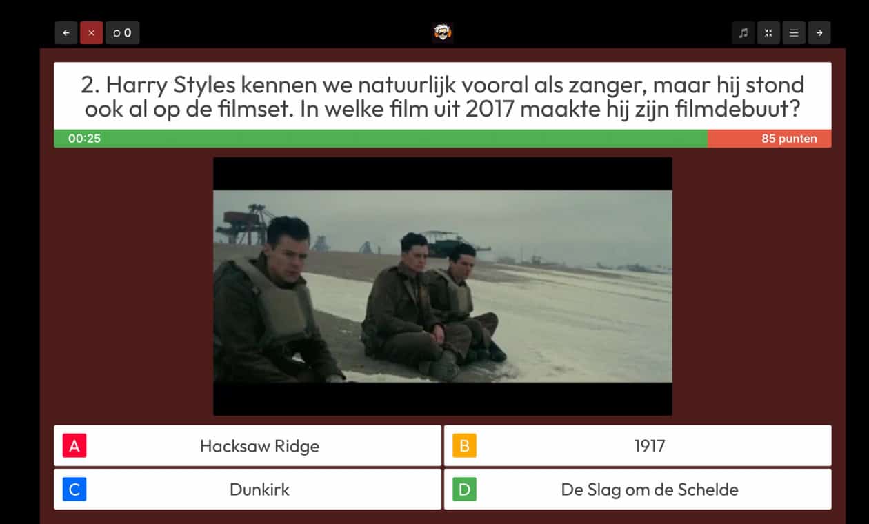 Korte PubQuiz 3 voorbeeldvraag film