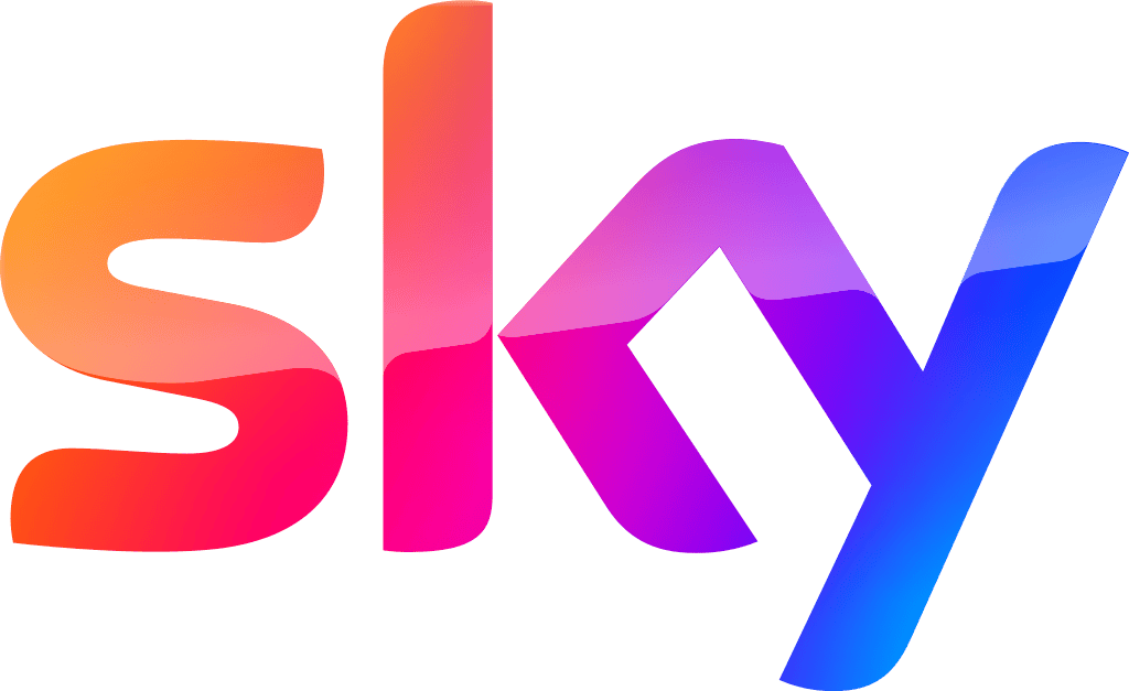 Vibrant colorful SKY logo with gradient effect and modern design.