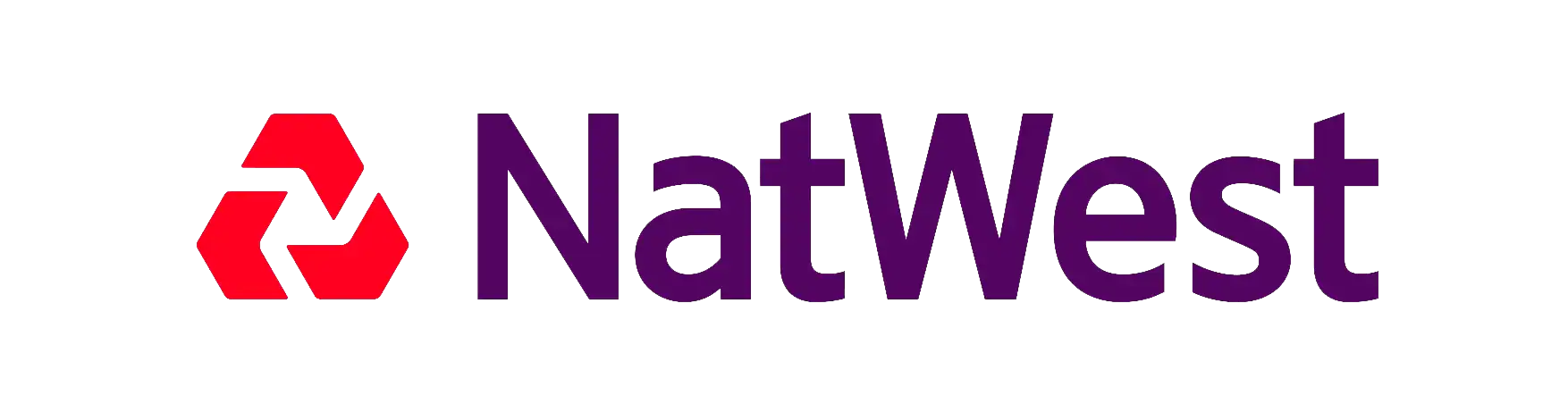 NatWest bank logo with red and purple colors.