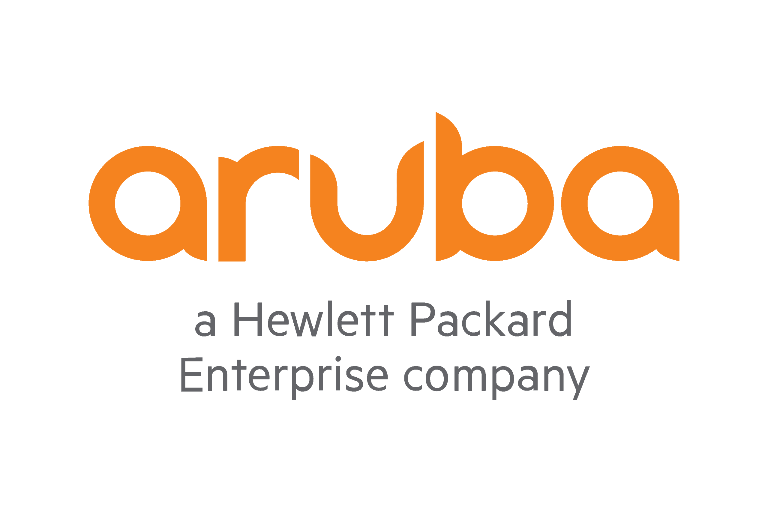 Aruba logo with Hewlett Packard Enterprise branding.
