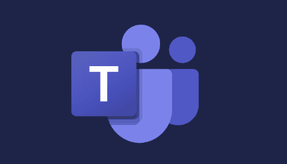 Microsoft Teams logo on a dark background.