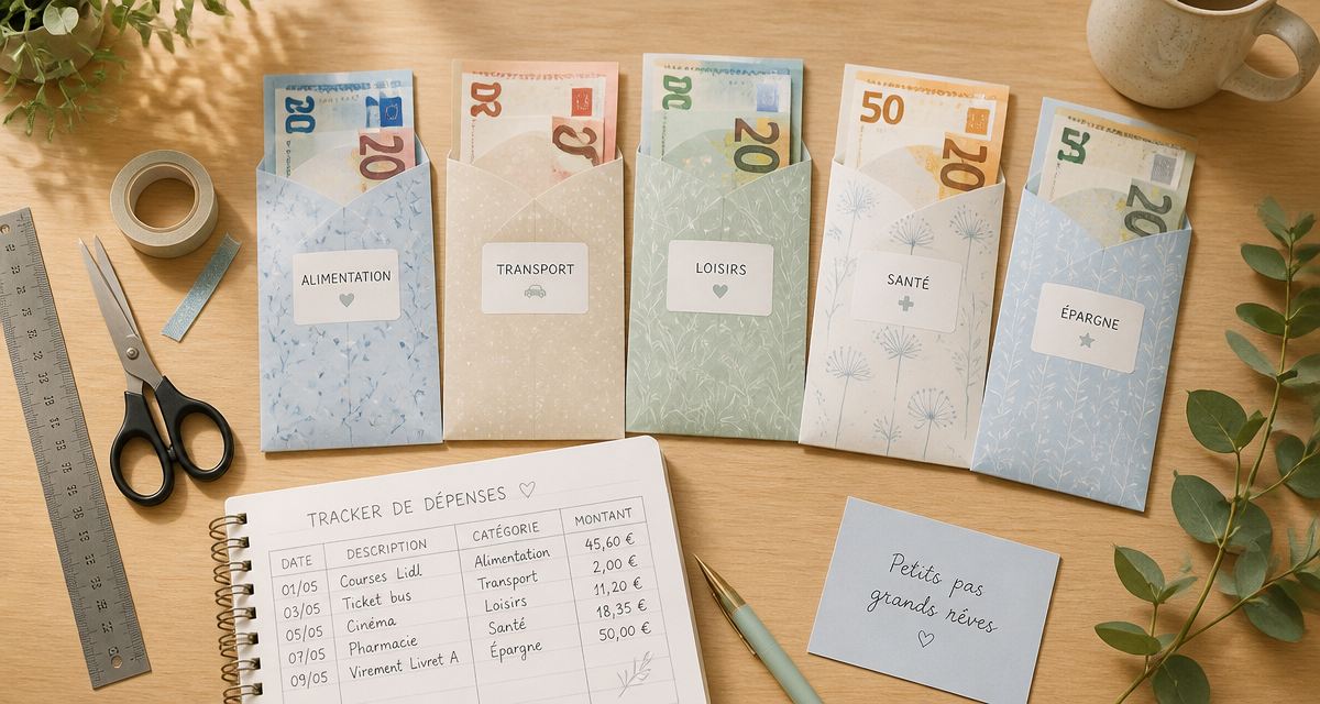 enveloppe budget à imprimer sur bureau