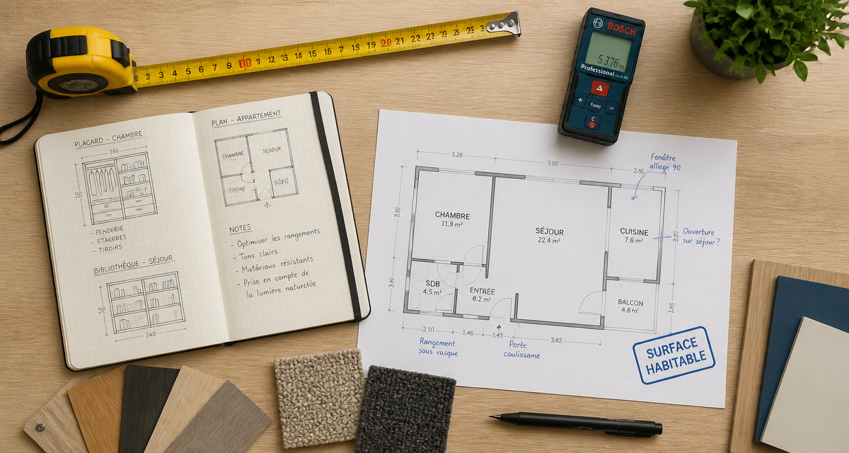 Placard surface habitable calcul plan
