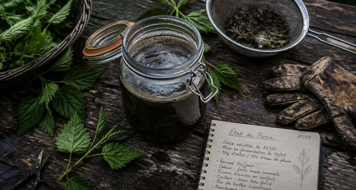 purin d'ortie périmé bocal pellicule blanche