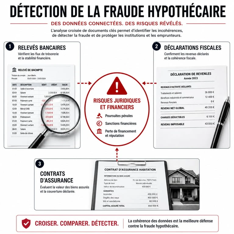 Infographie des risques et méthodes de détection de la fraude à la résidence principale lors d'un prêt immobilier