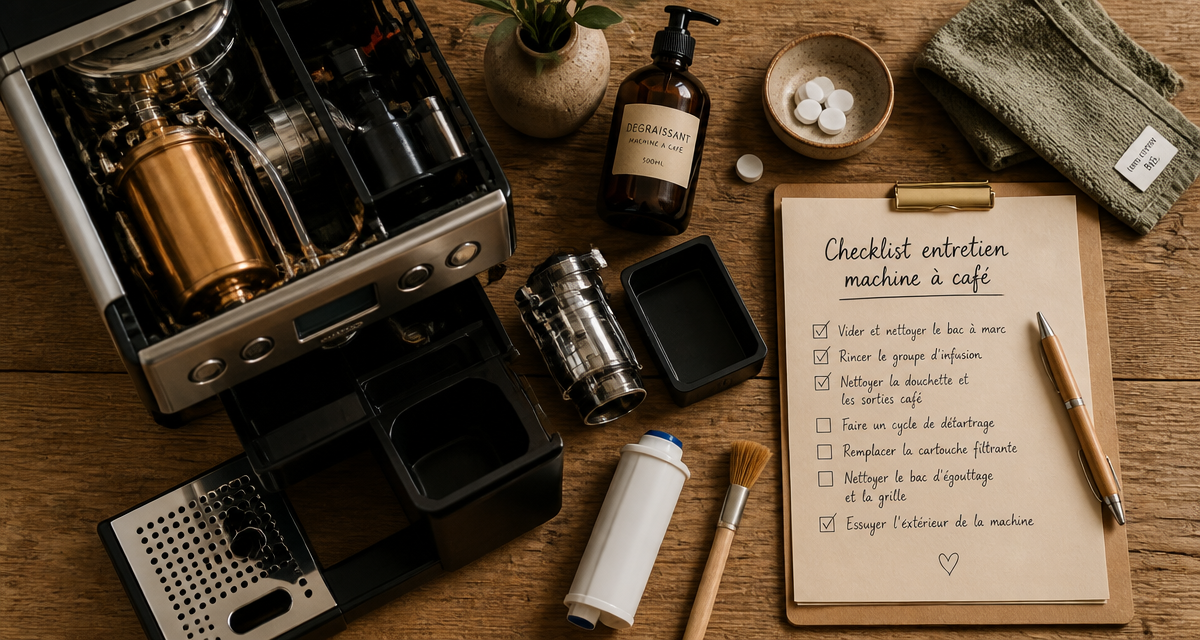 Entretien machine à café professionnelle accessoires checklist