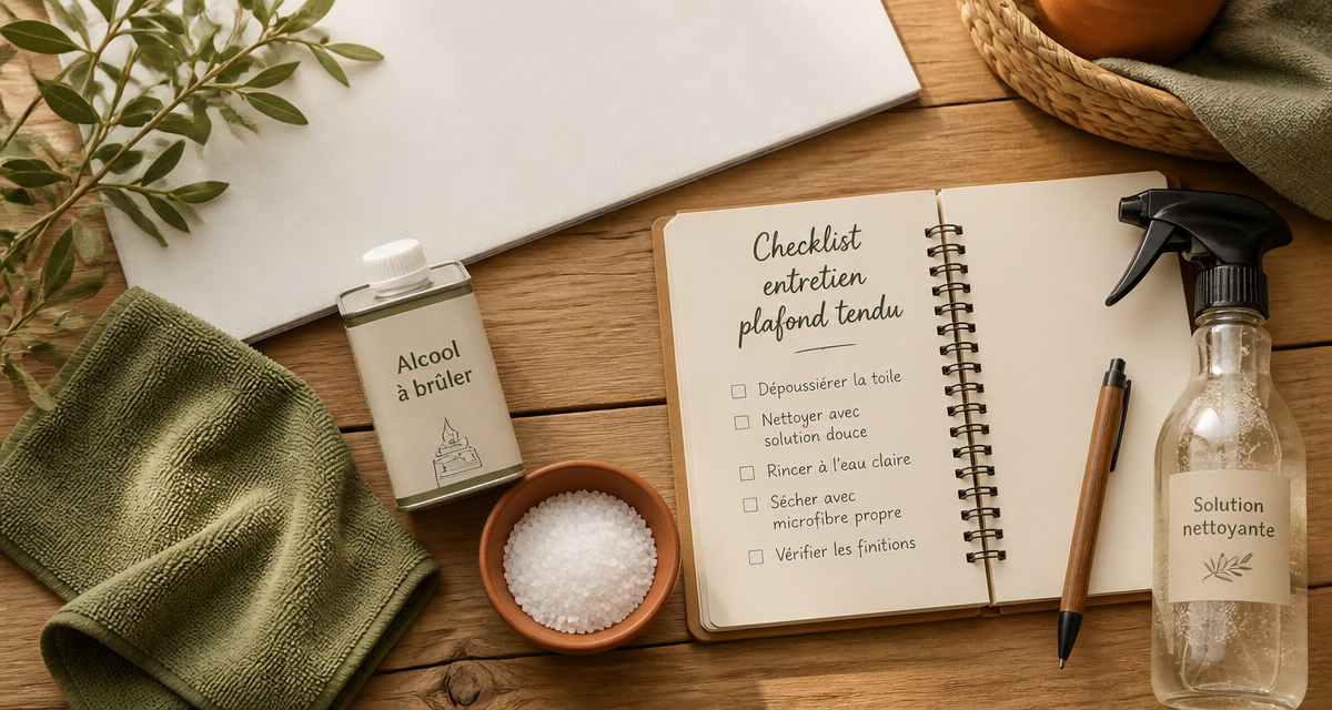plafonds tendus nettoyage produits maison checklist