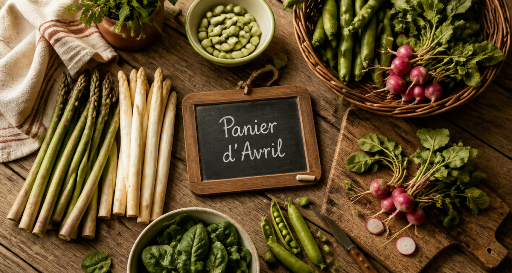 legume avril primeurs frais sur table
