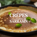 Crêpes à la farine de sarrasin dorées en poêle