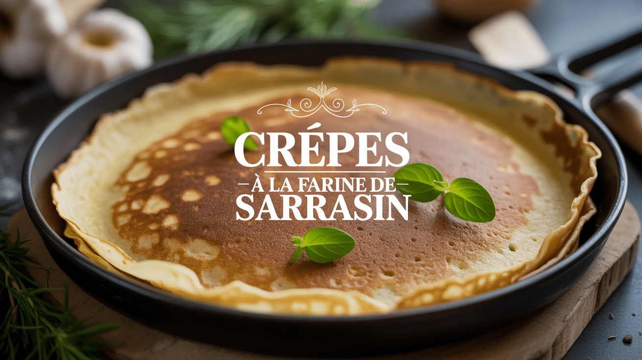 Crêpes à la farine de sarrasin dorées en poêle