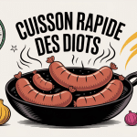 Cuisson diots rapide poêle légumes horloge