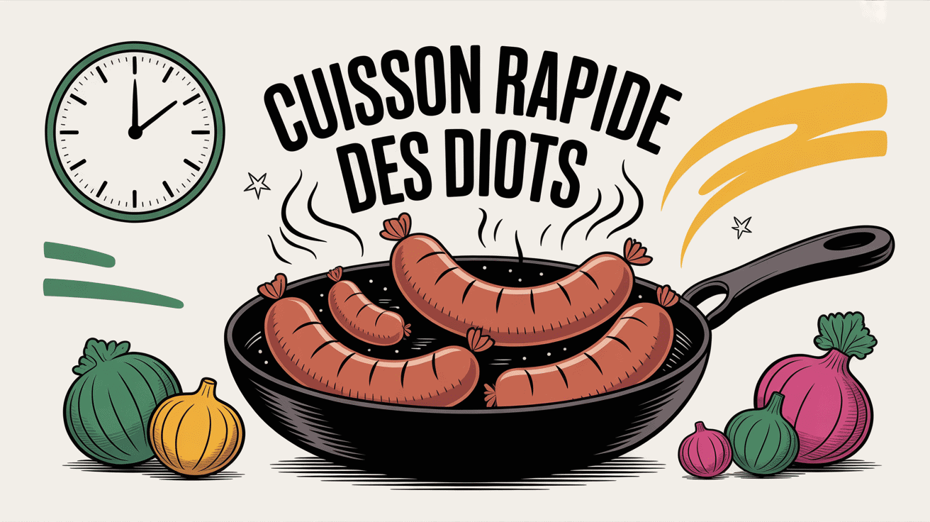 Cuisson diots rapide poêle légumes horloge